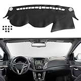 SecosAutoparts Black line Leather Dashboard Dash Cover Pretector Mat Compatible with Hyundai Sonata 2011 2012 2013 2014
