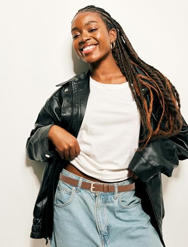 3 Pack Skinny Women Leather Belt for Dresses Thin Waist Belt for Jeans Pants with Gold Buckle3