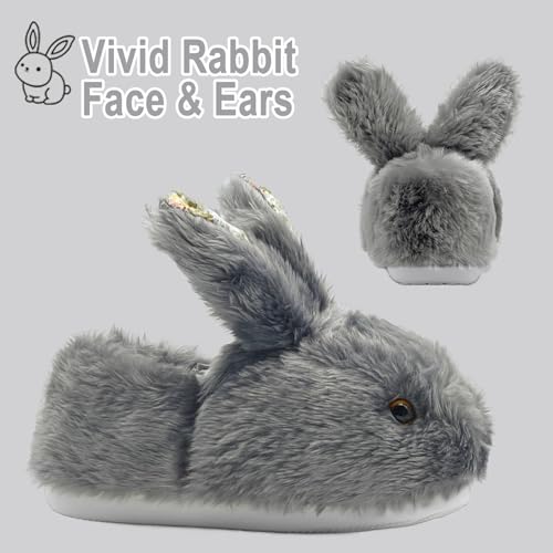 Bunny Slippers for Women, Cute Animal Fluffy Slippers Fuzzy House Shoes Plush Warm Winter Slippers Rabbit Home Bedroom Shoes Indoor & Outdoor3