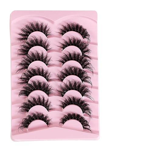 7 pares de pestañas naturales, pestañas artificiales, pestañas postizas, extensiones de pestañas postizas, pestañas postizas de aspecto natural, pestañas postizas con cinta transparente, pestañas