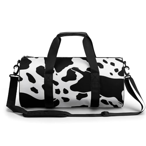 Sac de voyage beige imprimé vache pour séparer vos chaussures et affaires de sport propres