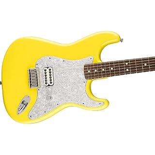 Fender Tom Delonge Strat RW Graffiti Yellow – Guitare Électrique - Les Beatles, Paul McCartney, John Lennon, RIngo Starr, George Harrison Fender Tom Delonge Strat RW Graffiti Yellow - Guitare Électrique – Image 5