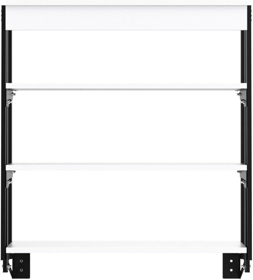White Folding Wall-Mounted Murphy Table with Shelf
