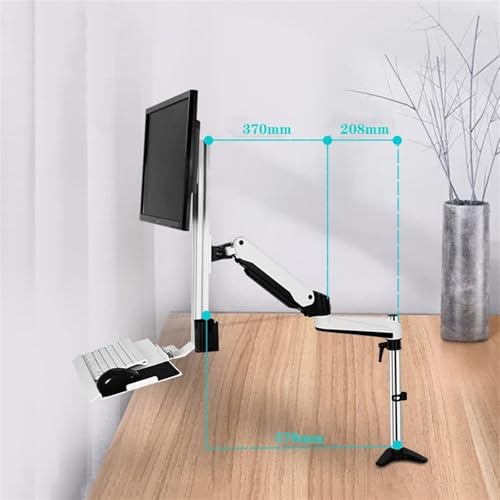 Support de bureau pour moniteur et poste assis-debout avec plateau clavier - 5