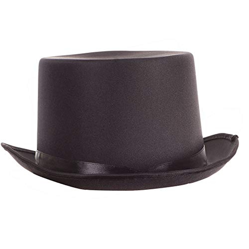 Image of Bristol Novelty BH476 Top Hat Black Satin Look, Unisex-Adult, One Size Halloween