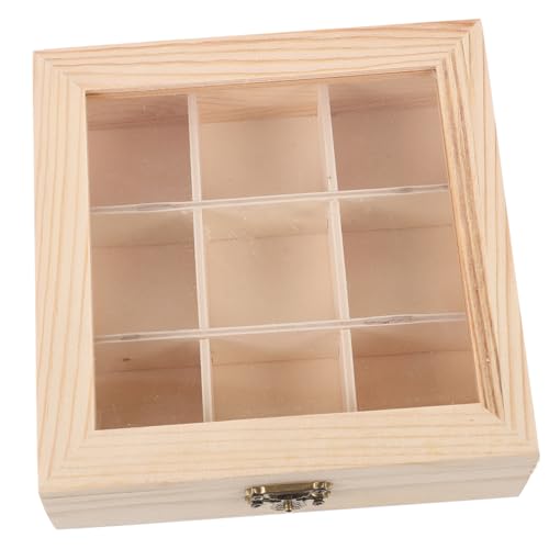 Angoily Tea Bag Holder Organizer Wooden Tea Bag Storage Box Organizer Smooth Edges Multi-compartment Design Home Office Use