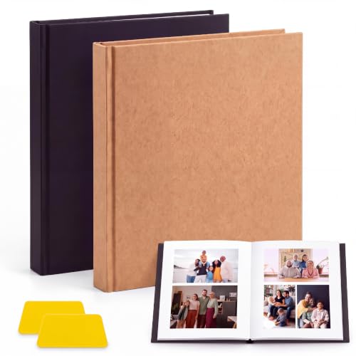 Álbum de fotos grande Marspark, 2 unidades, para fotos de 3", 4", 5" y 6", con hojas autoadhesivas, 30 hojas, álbum laminado de calidad archivística en papel kraft, para scrapbook DIY, familias, bodas y aniversarios miniatura 1