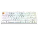 JamesDonkey J4 Wireless Mechanical Keyboard - 80% Layout Super Banana Switch, QMK RGB Backlit, 2.4G/Bluetooth/USB-C, Cherry PBT Shine-Through Keycaps, 3750mAh Battery, Mac/Win/Linux Compatible - White