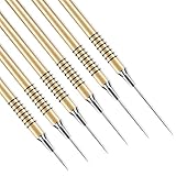 Qianyu Metallic Nail Art Brushes 6 Pcs Non Slip Liner Brushes Set UV Gel Polish Painting Art Design Pen Silver Color Nail Tools for Long Lines Thin Details Fine Drawing Sizes 5/7/9/11/20/25mm (Gold)