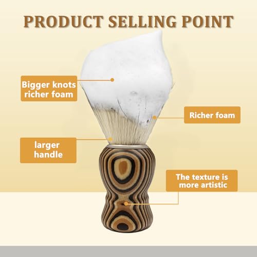 KIKC Hand Crafted Shaving Brush for Vegans, Synthetic Hair Bristle for Wet Shave, Comfortable Handle, Suitable for Leg Shaving