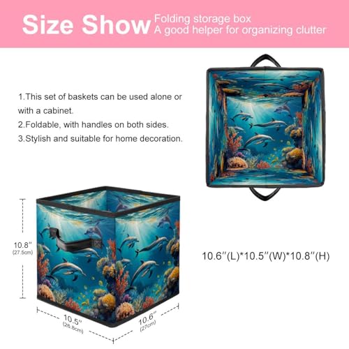 Boîte de rangement pliable pour grand cube et étagère dauphin - 3