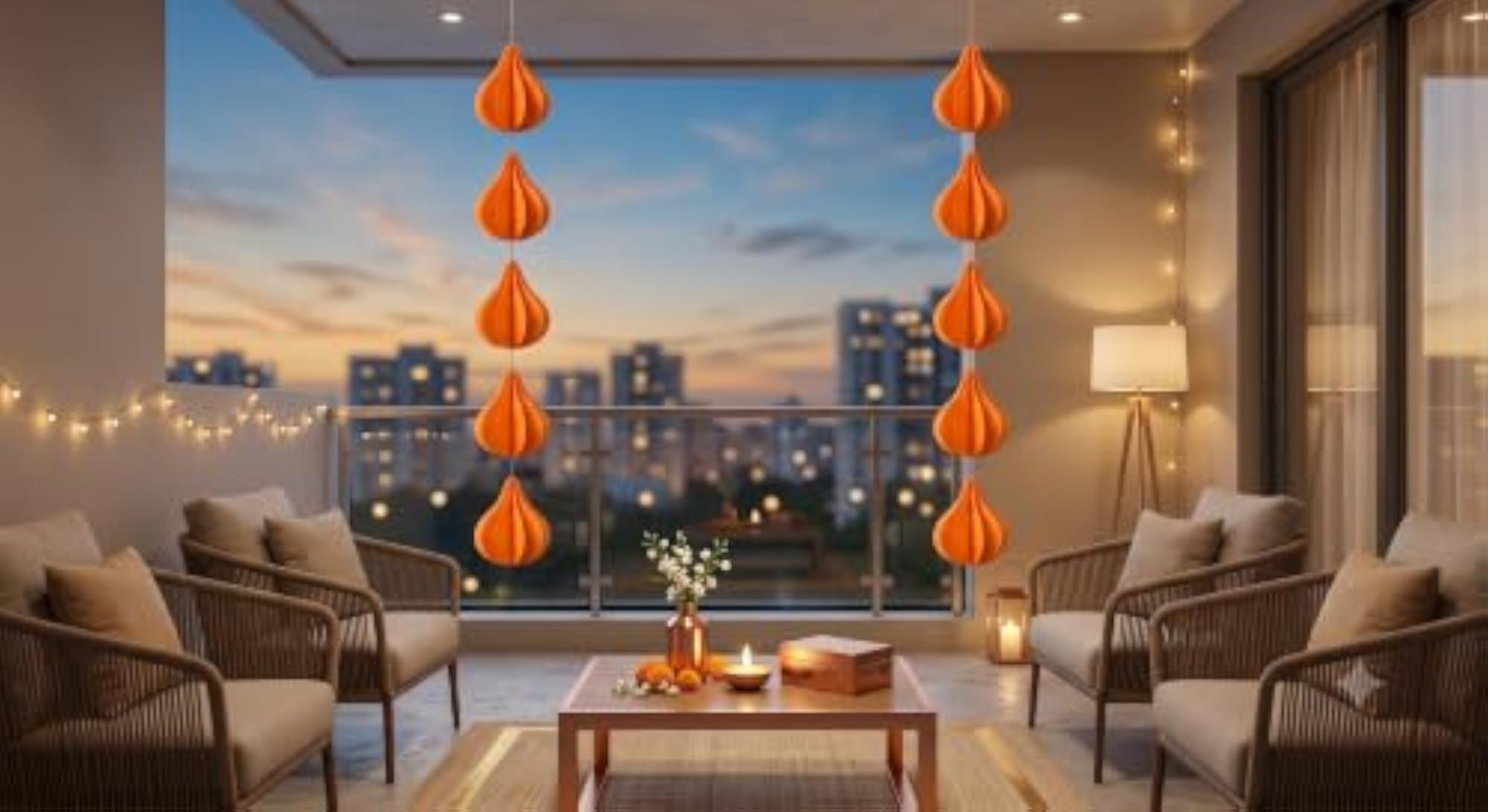 Paper Modak Hanging Decor for Festive Diwali Decoration
