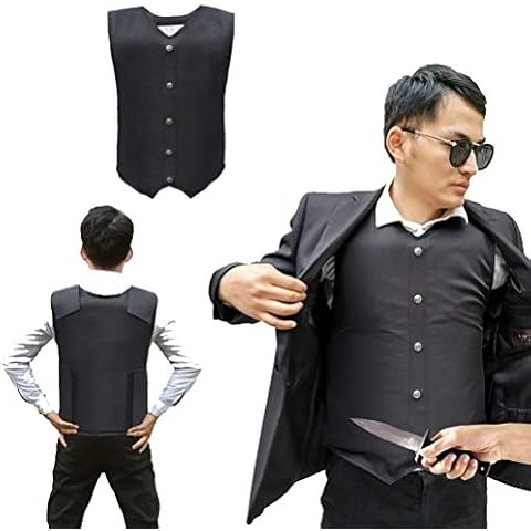Armor QTrees 40 Layer PE Stab-resistant Vest Men Invisible Security Protective Vest Black Cover