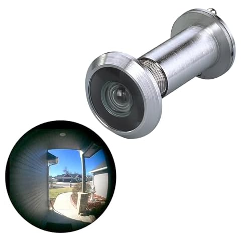 TOGU TG2814YG-SPC Solid Brass UL Listed 220-degree Door Viewer with Heavy Duty Privacy Cover for 1-3/8" to 2-1/6" Doors, Brushed Satin Chrome Finish Cover
