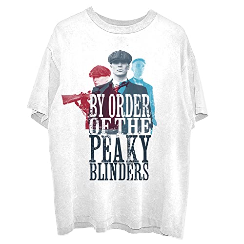 Peaky Blinders 3 Tommys Official Tee T-Shirt Mens Unisex (Large) White