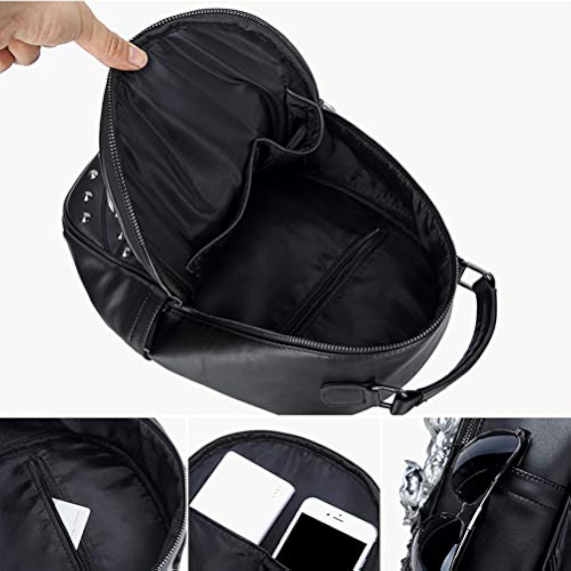 Bike Backpack with 3D Embossed Skull Design, Unisex