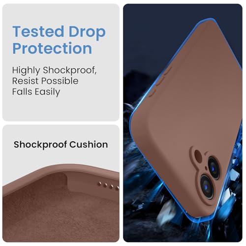 Image of FireNova Designed for iPhone 16 Case, Silicone Upgraded [Camera Protection] Phone Case, Soft Anti-Scratch Microfiber Lining Inside, 6.1 inch, Light Brown