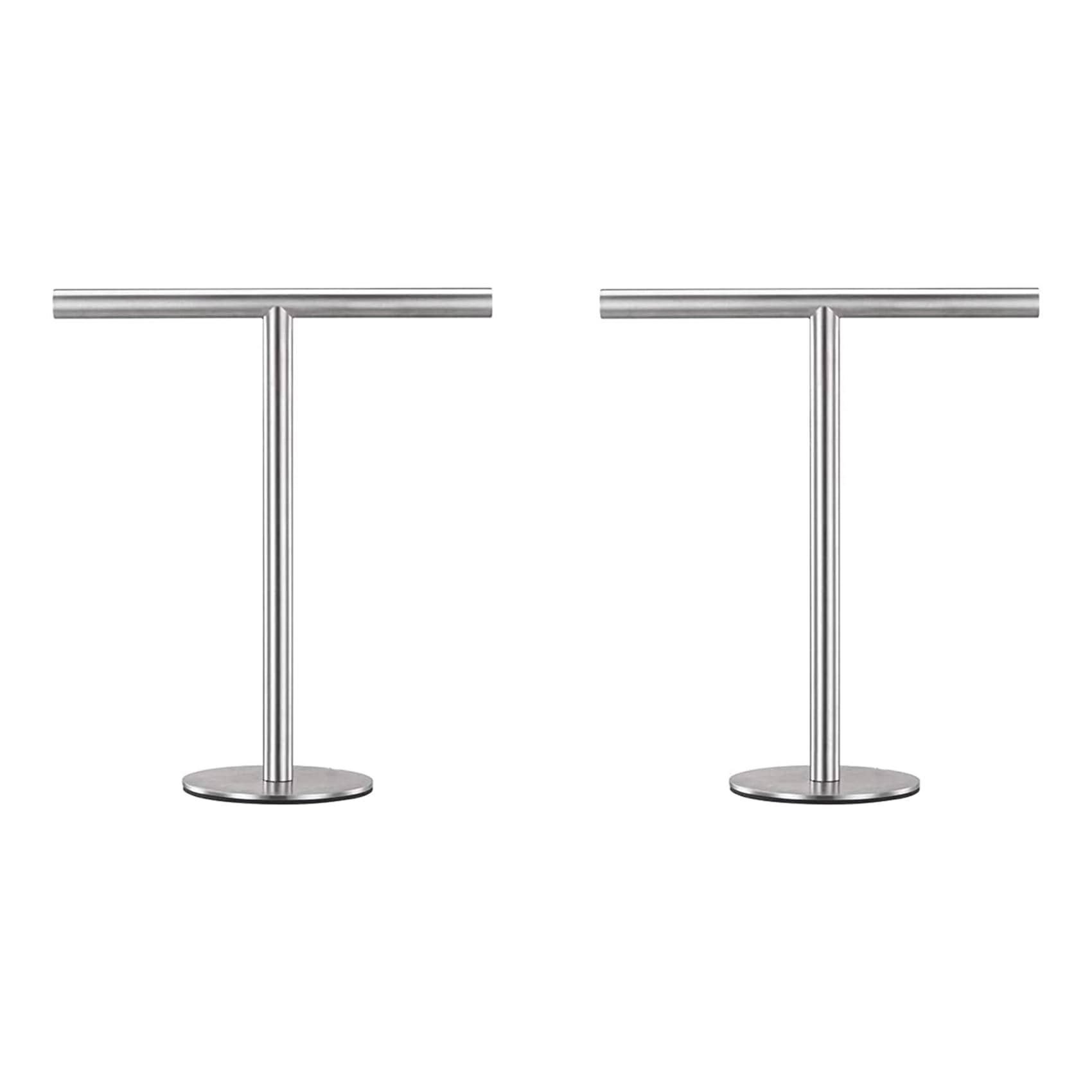 Porte-serviettes sur pied en acier inoxydable brossé avec base robuste pour salle de bain (Lot de 2)