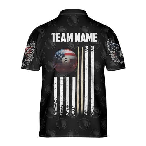 Custom Billiards Shirts for Men, American Flag Billiards Polo Shirt, Billiards Team Shirt, 8 Ball Pool Shirt, Billiards Jersey for Men, Billiard Shirt Unisex4