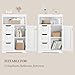 Yaheetech Bathroom Floor Cabinet Wooden Storage Organizer with 1 Door and 3 Drawers, Free-Standing Cupboard for Kitchen/Living Room/Bathroom Use, White