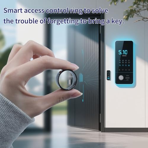 Image of RFID Rewritable Ring Dual Frequency in One Ring Clone 125KHz T5577&13.56MHz CUID Access Key Cards Ceramic Smart Finger Ring Wear for Men or Women (Black, US#13)
