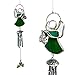 Irish Angel Suncatcher Wind Chime Stained Glass with Shamrock and Chimes
