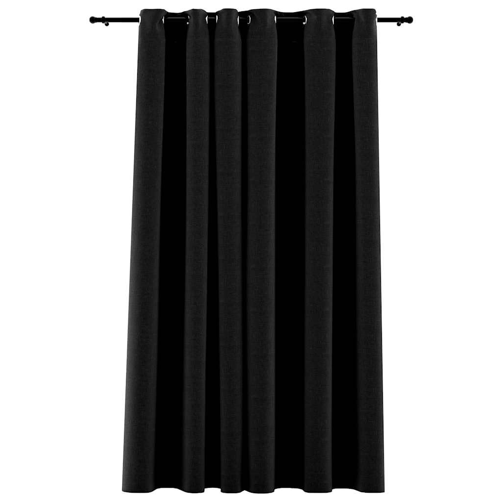 vidaXL Verdunkelungsvorhang mit Ösen Verdunkelungsvorhang Kräuselband Thermo Gardine Blickdicht Thermovorhang Leinenoptik Anthrazit 290x245cm