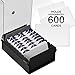Acrimet 3 x 5 Card File Holder Organizer Box Metal Base Heavy Duty (AZ Index Cards and Divider Included) (Black Color with Clear Crystal Plastic Lid Cover)