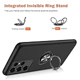 KRAFTCARE for Samsung S21 Ultra Case with Kickstand Ring, Upgrade Shockproof and Anti Scratch 360° Magnetic Ring Holder Stand Protective Phone Case Cover for Samsung Galaxy S21 Ultra - Black - Image 3