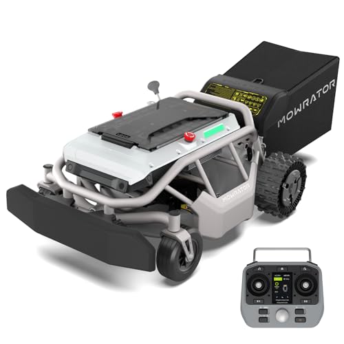 Mowrator S1 2WD 56V 12Ah Remote Control Lawn Mower, 45% (24°) Slope, Upgraded with Deformable Tires & Metal Hubcaps, 21" Steel Blade, 1.8–4.6" Height, Covers up to 0.75 Acre, Mulching Blade Included