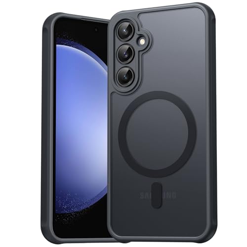 EASDNB für Samsung Galaxy S23 FE Hülle für Magsafe Magnetisch Handyhülle für Samsung S23 FE Hülle Kameraschutz Stoßfeste Kratzfeste Durchscheinende Schutzhülle für Galaxy S23 FE Case Schwarz