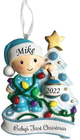 2022 Personalized Ornament Baby's First Christmas Baby Boy Decorating Christmas Tree Ornament Artisanal Customized Decoration Baby Ornaments-Free Personalization