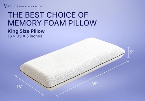 Vaverto VVK-M02 Gel Memory Foam Pillow 2 Pack - King Size - Ventilated, Bed Pillows thumb #2