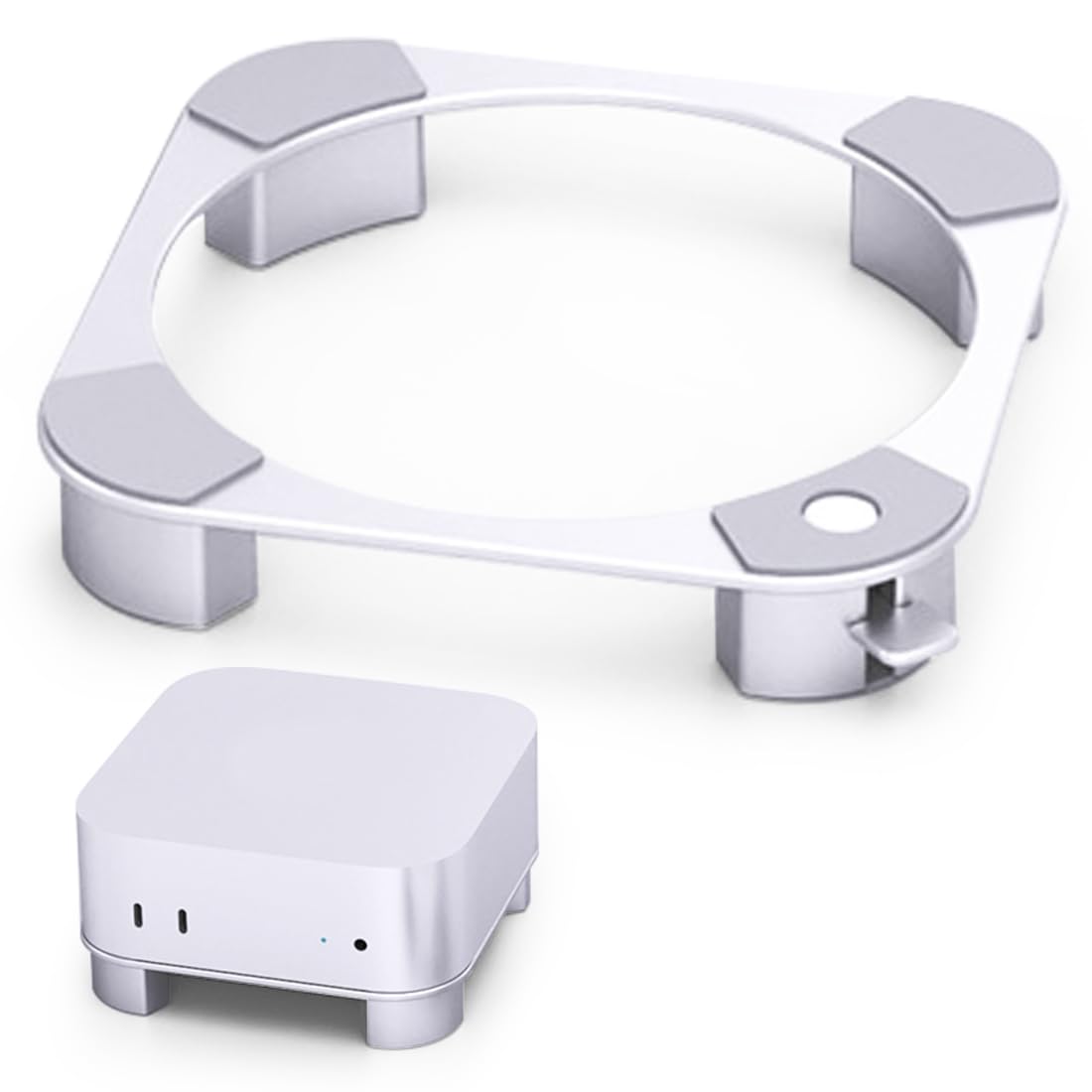 Aluminiowy uchwyt do Mac mini M4/M4 Pro, praktyczny mechanizm przełączania, wentylacja, rozpraszanie ciepła, stojak chłodzący do Mac mini M4/M4 Pro, stabilny antypoślizgowy i
