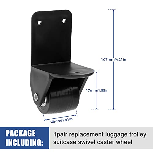 Mtsooning 1Pair Luaggage Replacement Wheels, Suitcase Spinner Wheels,Left & Right Swivel Wheels for Suitcase Trolley Repair Bearing Caster Roller Kits - Thumbnail 2