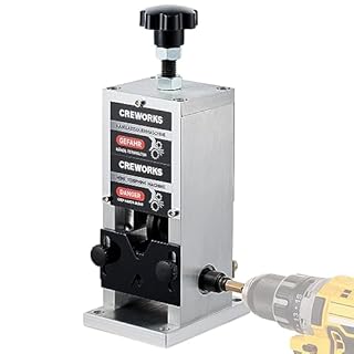 CREWORKS Manual Wire Stripper Machine, 0.06"-1" Wire Stripping Machine, Wire Stripping Tool for 1.5-25mm Scrap Wire, Drill Powered Cable Stripper for DIY Cable, Copper Wire Stripper for Leftover Cable
