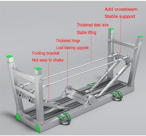 Portable Folding Scaffolding Platform Steel Step Ladder Scaffold Work Ben Equipment with Adjustable Height and 1100 lbs Max Load,Work Platform Scaffold Stool,78in(200cm)