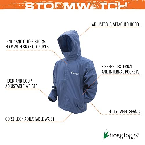 Image of FROGG TOGGS Men's Stormwatch Waterproof Adjustable, Zippered Rain Jacket