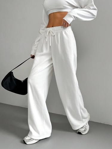 Image of dockstreet Loose fit Open Bottom Joggers /Loose fit, Trouser stylelowers /Cute Style, Relaxed Casual Lounge Pants for Women