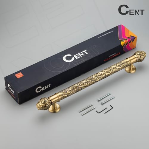 Image of CENT Full Brass 36 Inch Dynamic Door Handle for Main Door, Bedroom Door Handle for Wooden, Glass Door, Pull-Push Door Handle for Home, Office, Hotel - Pack of 1 | Antique Finish