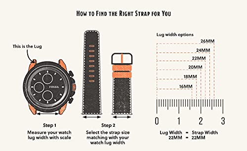 Image of Fossil Men's 22mm Dark Brown LiteHide Leather Watch Band
