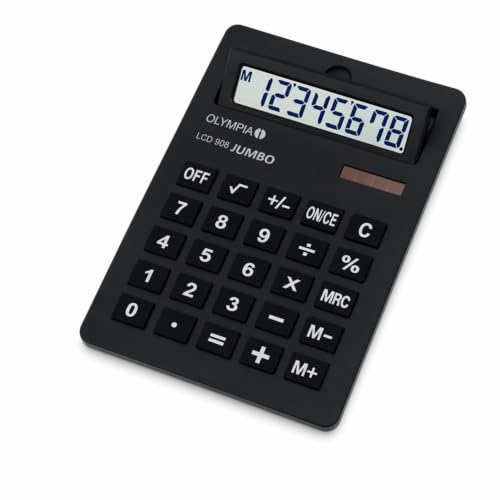 Olympia 908 - Calcolatrice tascabile con display LCD, colore: Nero