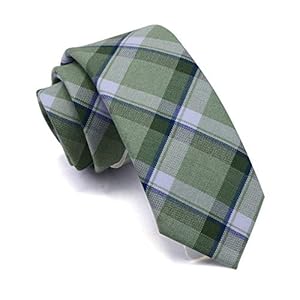 GUSLESON 2.8″（7cm） Plaid/Striped Necktie Tartan Woven TR Material Tie + Gift Box