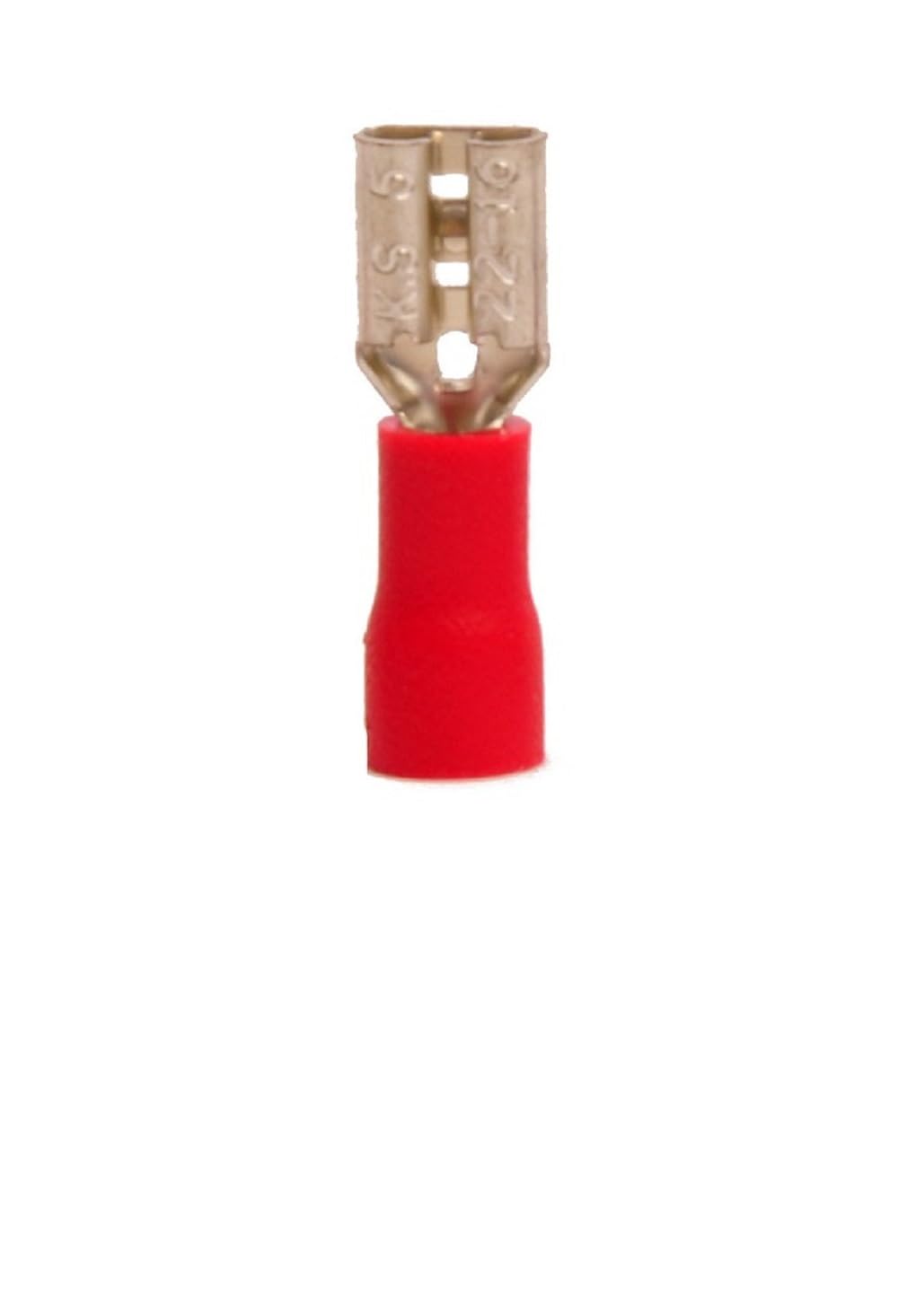 22-18 AWG Red Vinyl Insulated Female Quick Disconnect Connector .187 Tab 3/16