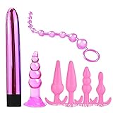 Beginner Set Silicone Beads Anales Toys Trainer Kits Flexible Soft Toys for Men Women, Anales Beads Trainer Kits for Body Relax, Personal Body Masage Tool EWRDSA1G (Pink)