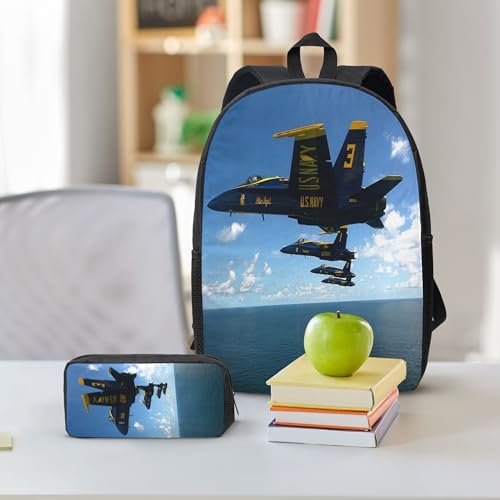 Airplane Aircraft 3Pcs Backpack Unisex Adjustable Backpacks,Travel Laptop Backpack 7