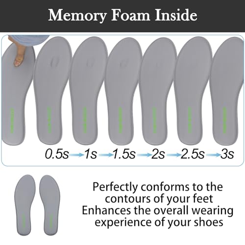 Image of Endoto Memory Foam Insoles for Skechers Shoes, Replacement Cushion Inserts for Women Shock Absorbing & Foot Comfort All Day(Color:Gray,Size:US Women9-EU39)