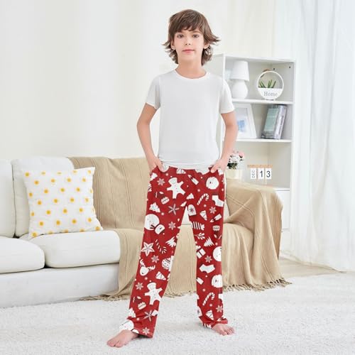 Boys' Pants Christmas Snowmen Tree Long Bottoms Jogger Pants Elastic Waist Trousers with Pockets S-XL3
