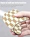2 Pack Luggage Tags for Suitcase, Fashion Leather Suitcase Tags Cruise Ship with Privacy Cover and Double Metal Loop for Women Men Girls Boys Travel Baggage Bag Backpack Tags，Beige Checkered