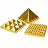 Home Genie 3 Layer Brass Pyramid for Vastu Correction, Positive Energy, and Home Décor – Handmade Spiritual Tool (3x3cm)